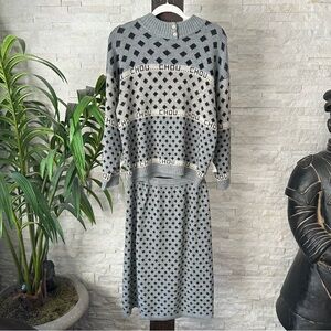 maglieria apricot “chou” Geometric Lambswool Blend Sweater & Skirt Set Size M